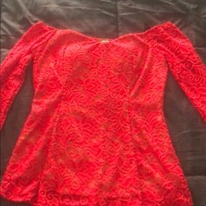 Red Off shoulder blouse